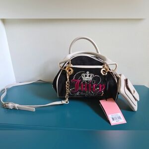 Juicy Couture Dreamy Juicy Satchel Liquorice & Crystal Bling Purse